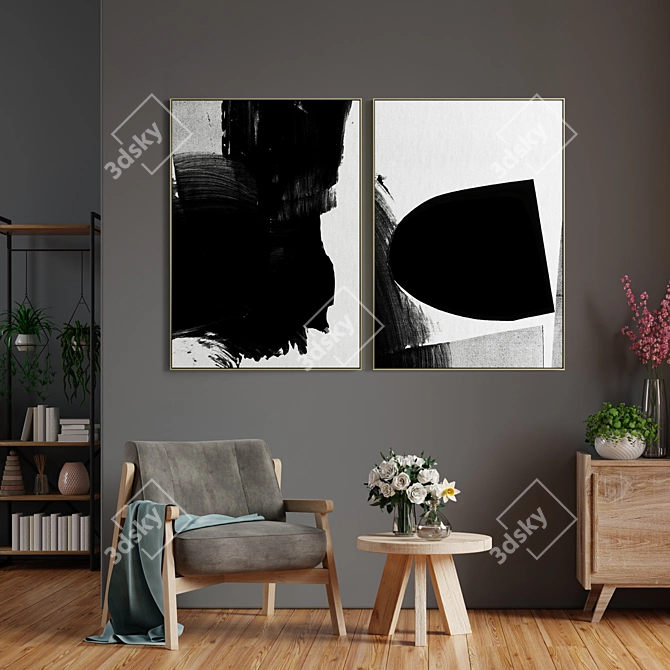 Minimal Abstract Photo Frames Set 3D model image 4