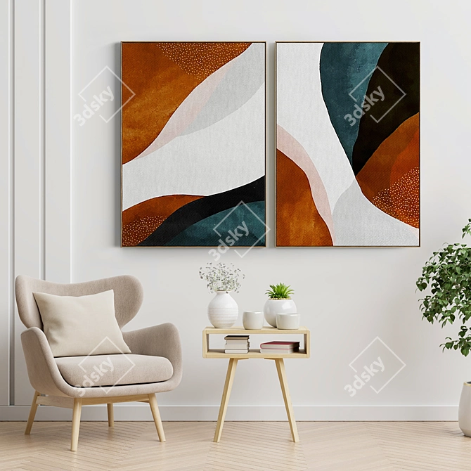 Modern Minimalist Art Frames 3D model image 2