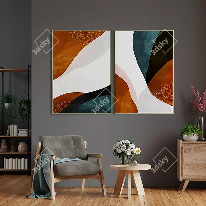 Modern Minimalist Art Frames 3D model image 4