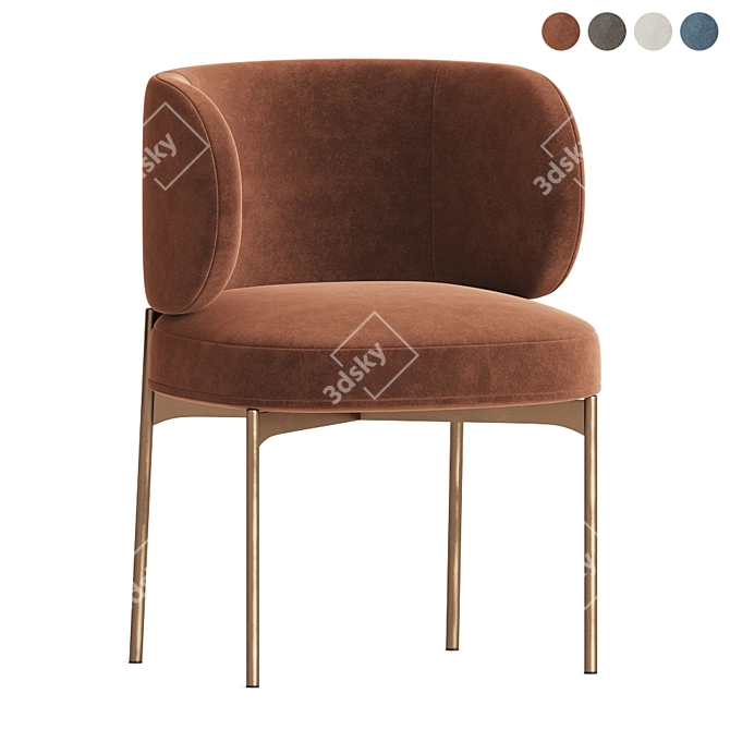 Akiko Chair: Elegant Dining Essential 3D model image 1