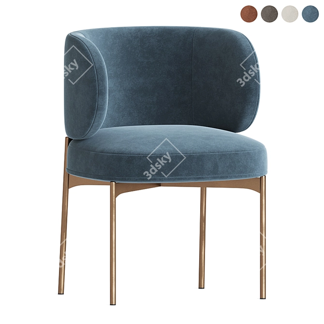 Akiko Chair: Elegant Dining Essential 3D model image 3