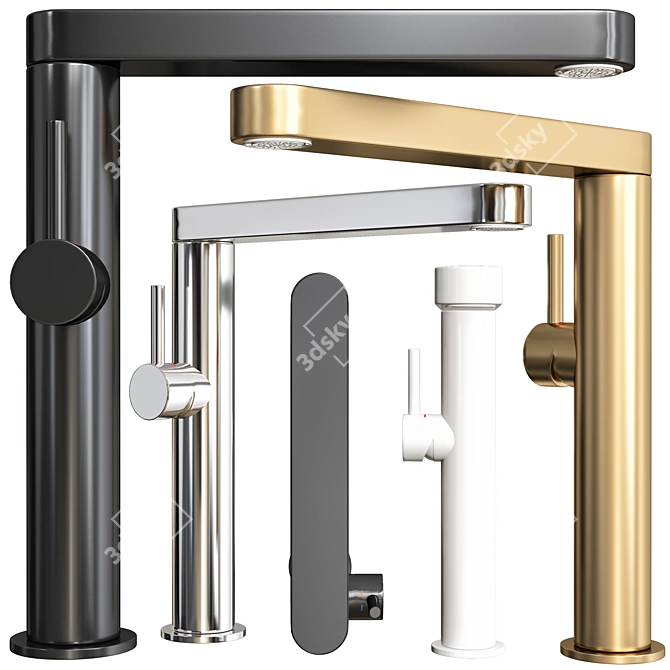 Sleek MATCH Kitchen Faucet 3D model image 1