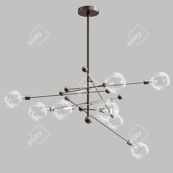 Modern Glass Ball LED Chandelier 3D model image 1