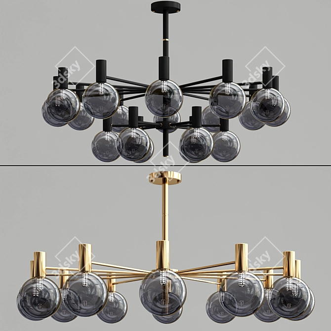 Radiant Spherical Chandeliers Collection 3D model image 1