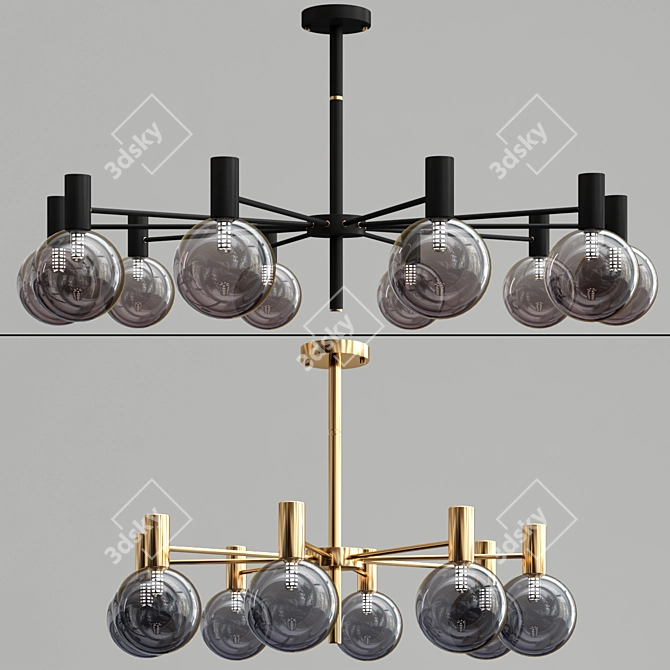 Radiant Spherical Chandeliers Collection 3D model image 2