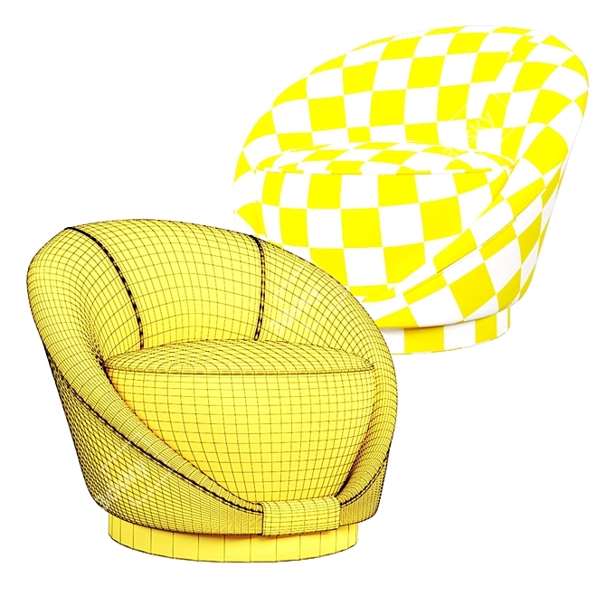 Peacock Swivel Chair - Elegant and Functional 3D model image 4