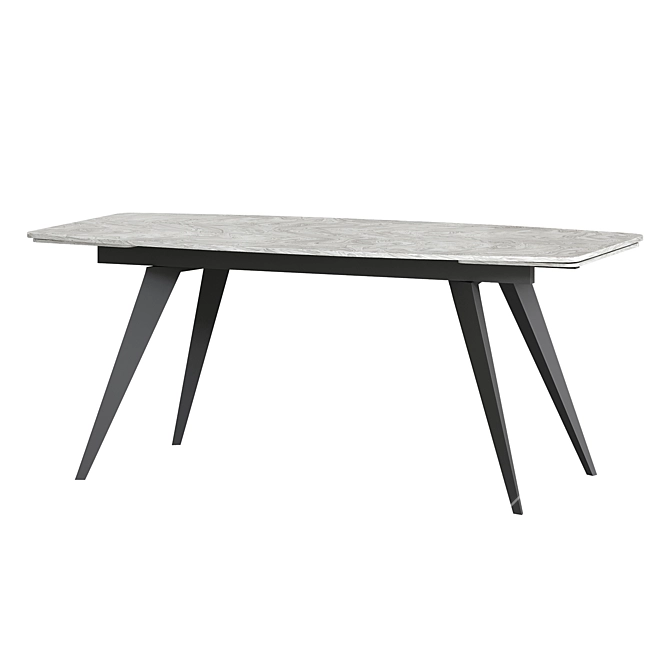 Ramses Extendable Table: Gray Ceramic Elegance 3D model image 1
