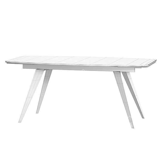 Ramses Extendable Table: Gray Ceramic Elegance 3D model image 2