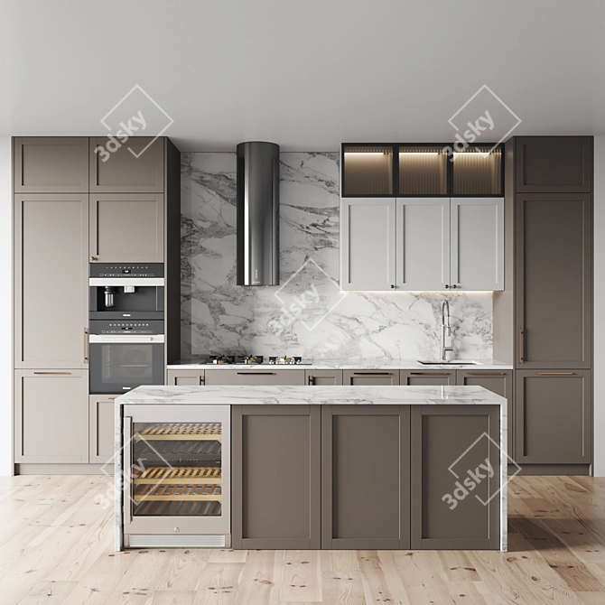 Versatile Modern Kitchen Set - Model 0115 3D model image 1