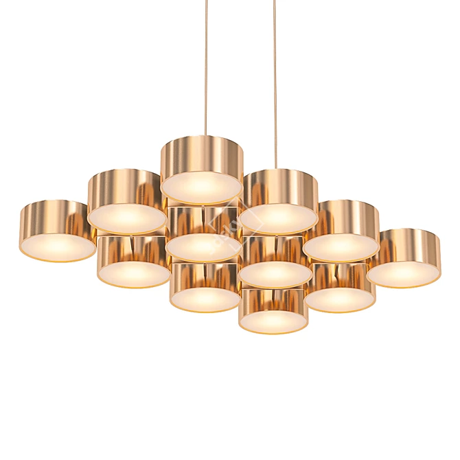 Vintage Brass Chandelier by Hans-Agne 3D model image 1