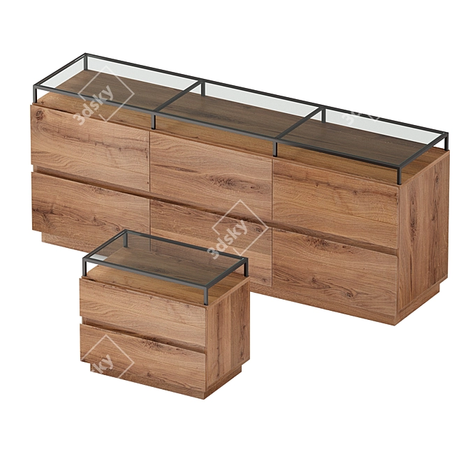 Modern Lawson Dresser & Nightstand 3D model image 2