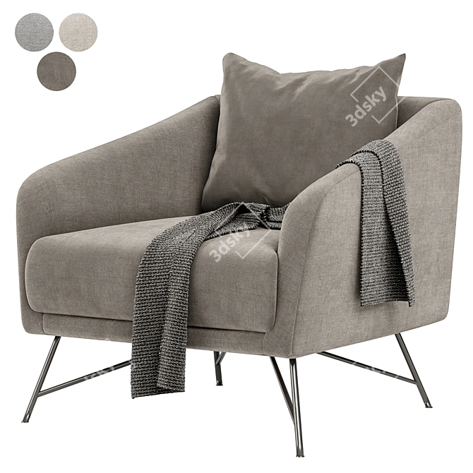 Sleek Betty Armchair: Available in 3 Colors | My Home Collection 3D model image 2