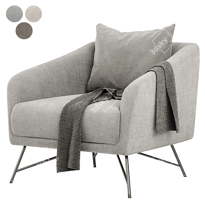 Sleek Betty Armchair: Available in 3 Colors | My Home Collection 3D model image 3