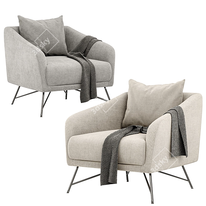 Sleek Betty Armchair: Available in 3 Colors | My Home Collection 3D model image 4