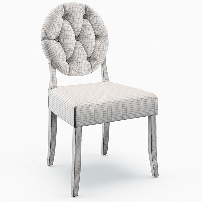 Elegant Tufted Side Chair 3D model image 5