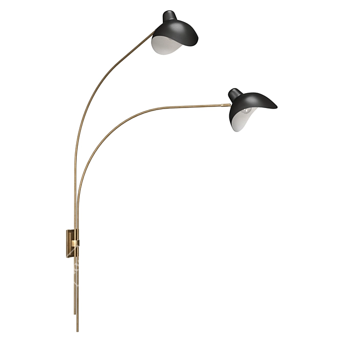 Elegant Mitch Sconce: A Stylish Wall Lamp 3D model image 3