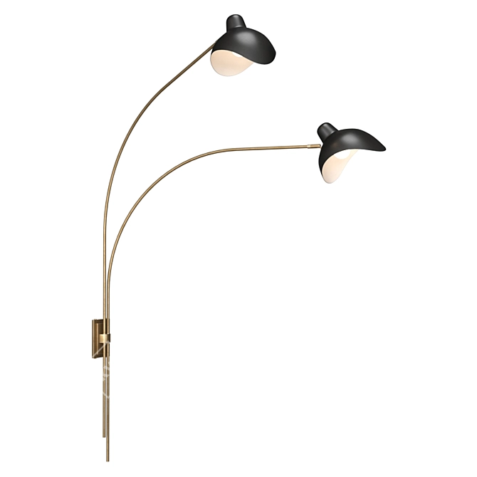 Elegant Mitch Sconce: A Stylish Wall Lamp 3D model image 1