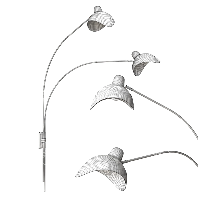 Elegant Mitch Sconce: A Stylish Wall Lamp 3D model image 2