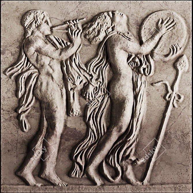 BACCHIC DANCE | Intricate Bas-Relief in Zbrush 3D model image 1