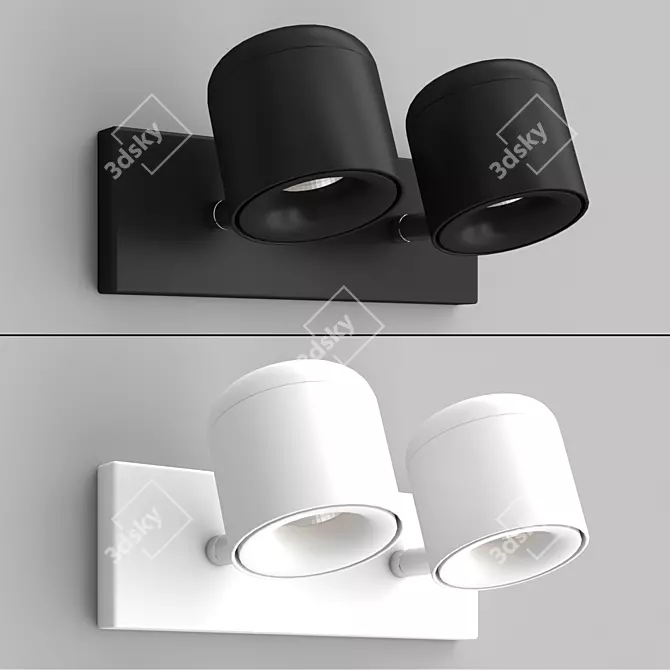 Compact Glow: Tiny Wall Lamp 3D model image 1