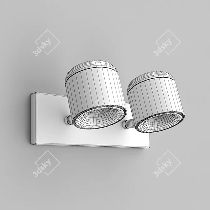 Compact Glow: Tiny Wall Lamp 3D model image 2