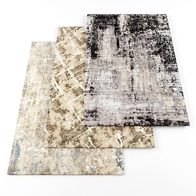 Luxury Textured Carpets - 5 Pieces - High-resolution - Download Link Available 3D model image 1