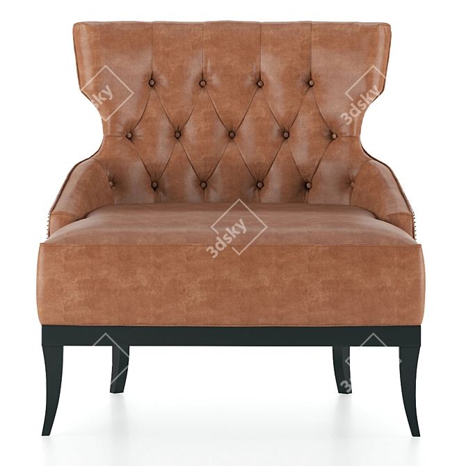 Modern Velvet Armchair: Monsieur T 3D model image 2