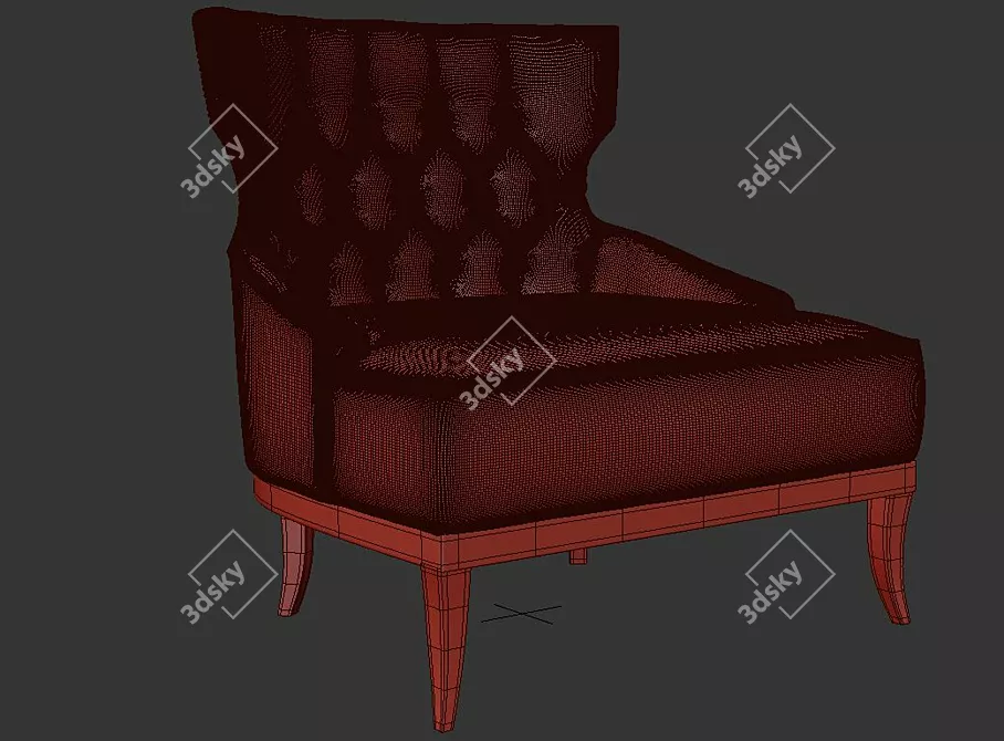 Modern Velvet Armchair: Monsieur T 3D model image 3