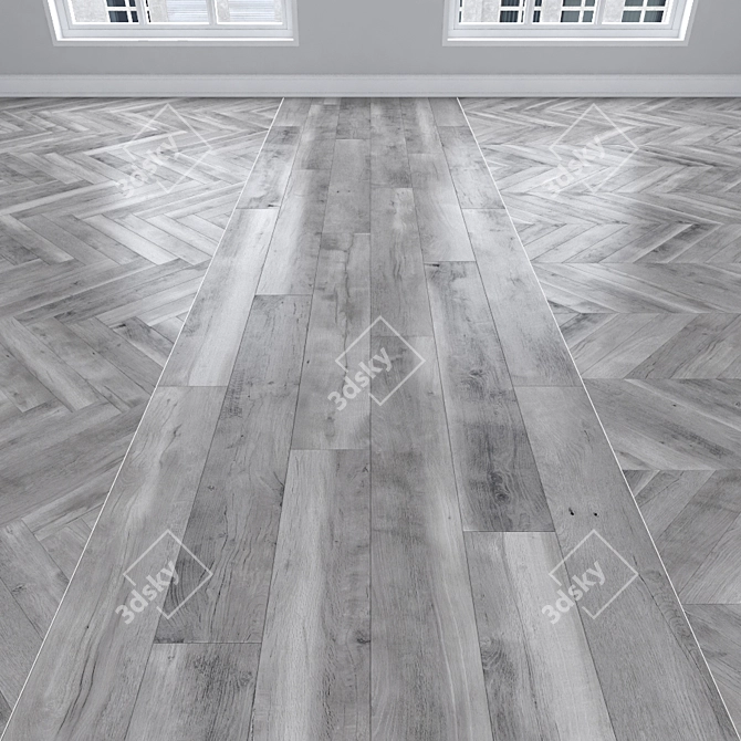 Oak Parquet: Herringbone, Linear, Chevron 3D model image 1