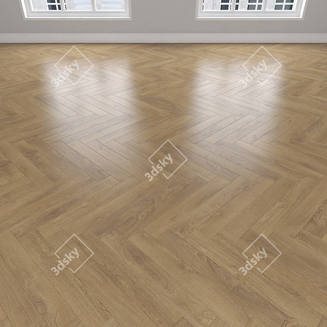 Oak Parquet: Herringbone, Linear & Chevron 3D model image 3