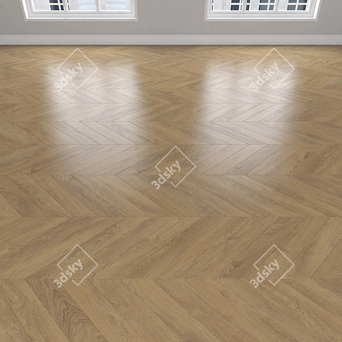 Oak Parquet: Herringbone, Linear & Chevron 3D model image 4