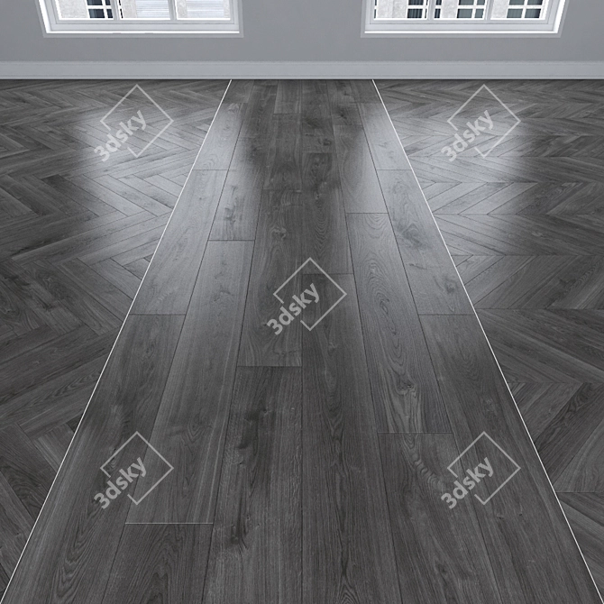 Premium Oak Parquet: Herringbone, Linear, Chevron 3D model image 1