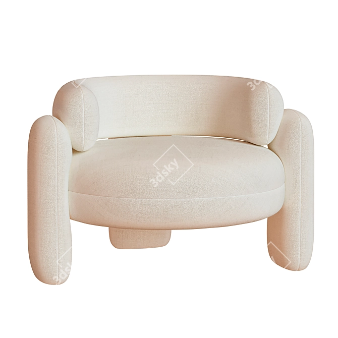 Royal Embrace Armchair: Elegant Comfort for Your Space 3D model image 1