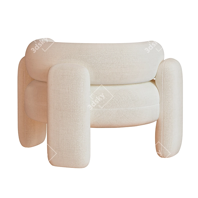 Royal Embrace Armchair: Elegant Comfort for Your Space 3D model image 3