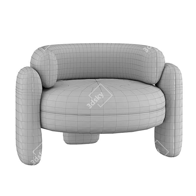 Royal Embrace Armchair: Elegant Comfort for Your Space 3D model image 4