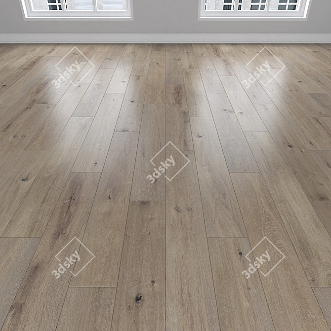 Oak Parquet: Herringbone, Linear & Chevron 3D model image 2