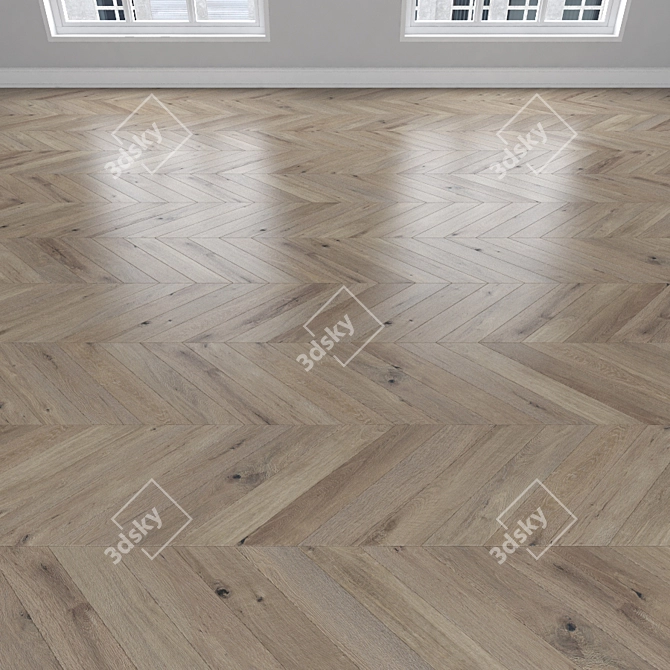 Oak Parquet: Herringbone, Linear & Chevron 3D model image 4