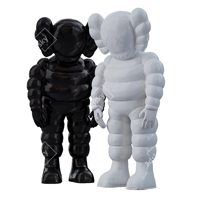 Kaws x Michelin Figurines - Black and White Vinyl Toys 3D model image 2