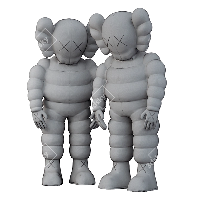 Kaws x Michelin Figurines - Black and White Vinyl Toys 3D model image 7