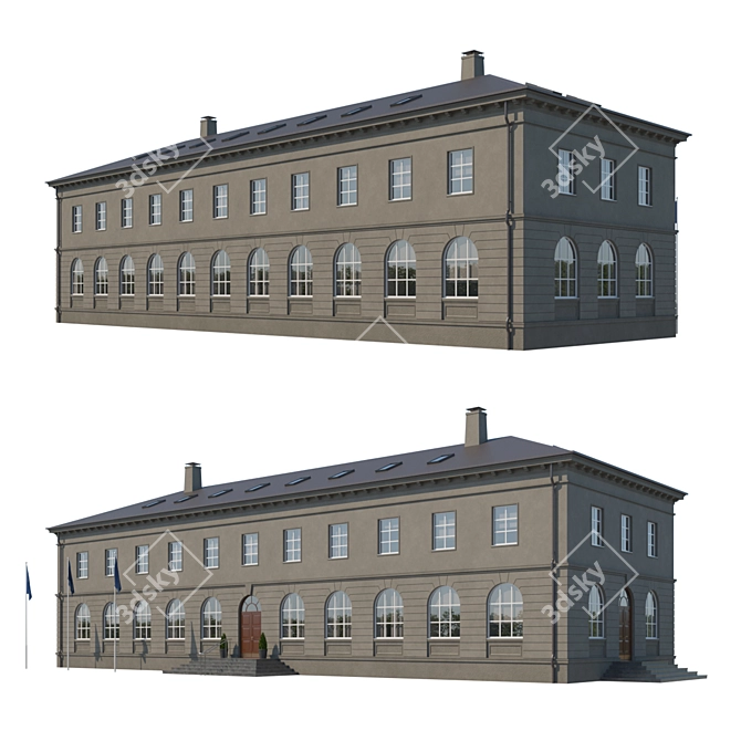 Versatile Office Building Model 3D model image 1