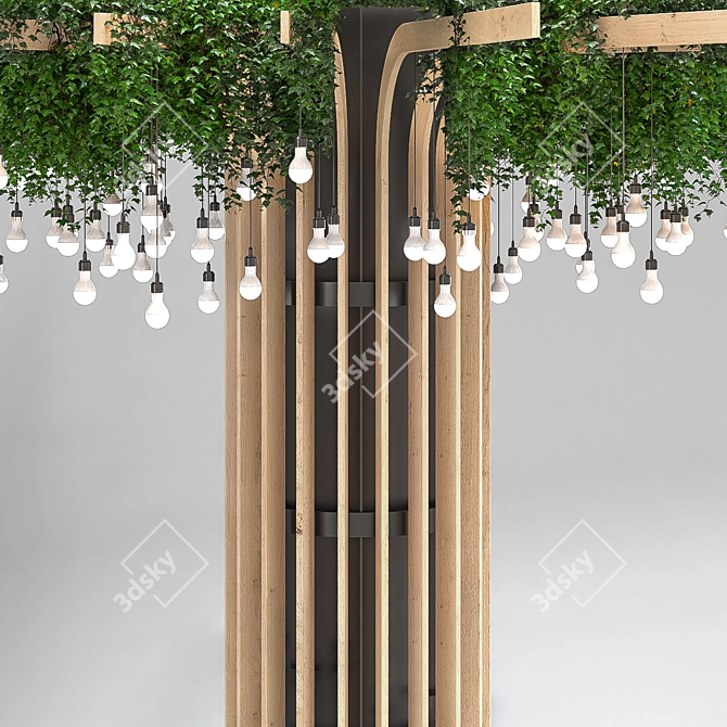 Elegant Reclaimed Wood Tree 3D model image 2