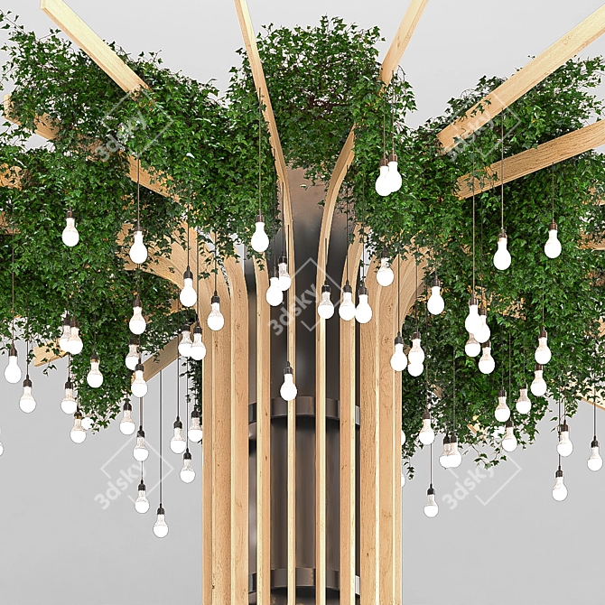 Elegant Reclaimed Wood Tree 3D model image 3