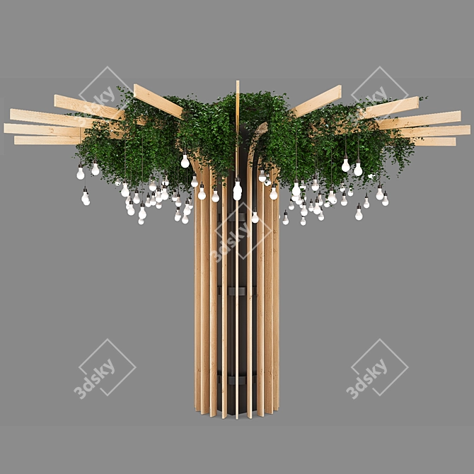 Elegant Reclaimed Wood Tree 3D model image 6