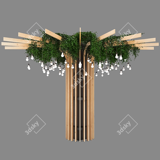 Elegant Reclaimed Wood Tree 3D model image 7