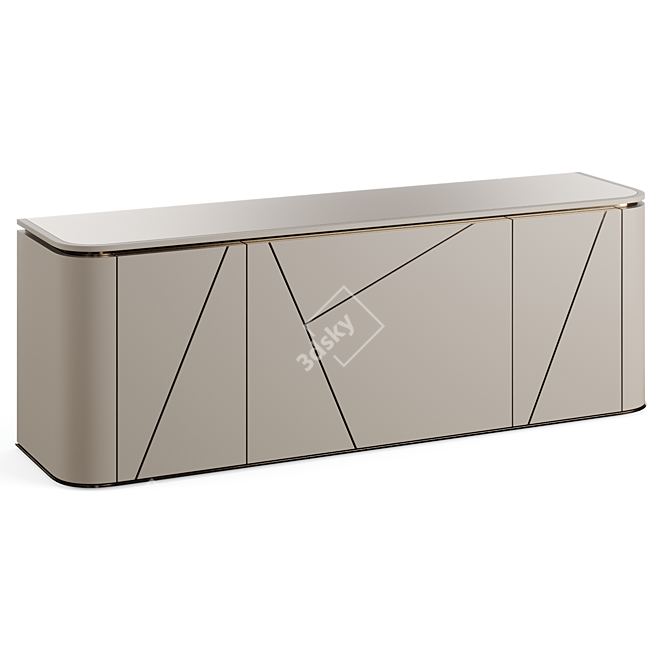 Fendi Antius 2021 Lacquer Sideboard: Elegant Luxury Storage Solution 3D model image 1