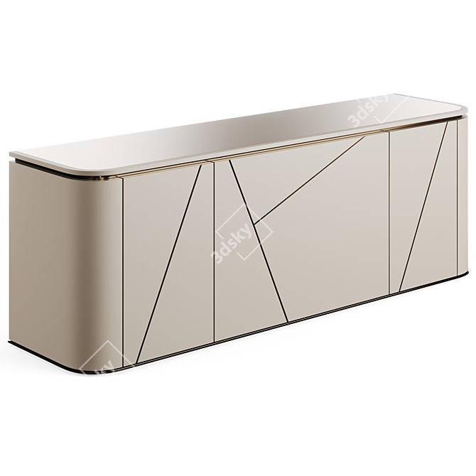 Fendi Antius 2021 Lacquer Sideboard: Elegant Luxury Storage Solution 3D model image 2