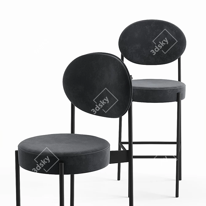 Modern Metal Bar Stool: Stool 4 High 3D model image 6