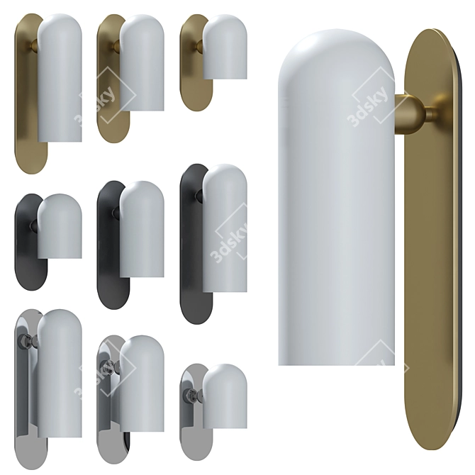 Elegant Odyssey Sconces: Illuminate Your Space 3D model image 1