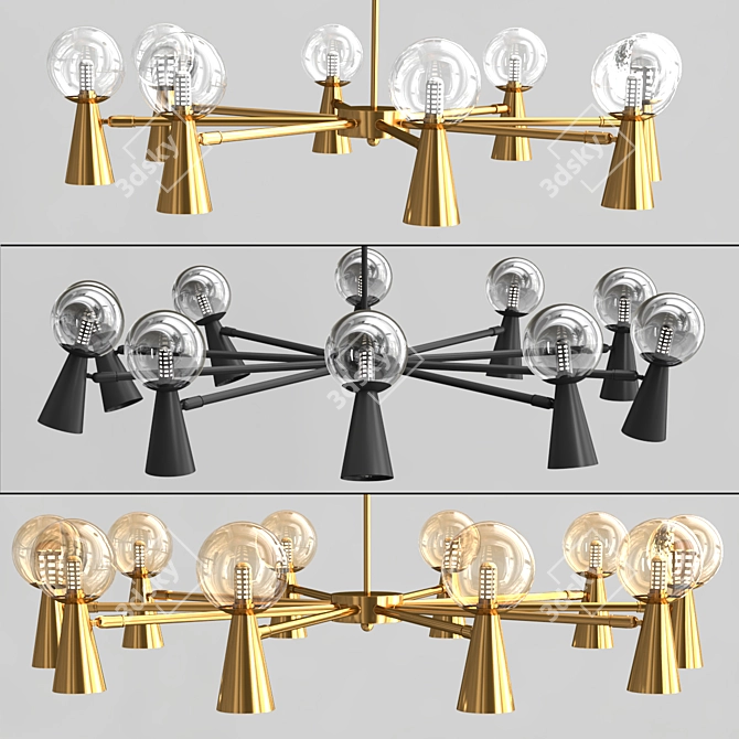 Elegant ABELINA Chandeliers with Integra 3D model image 7