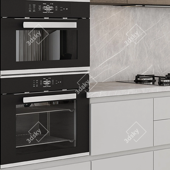 [RU] Кухня в современном стиле - Белый и дерево 56

С 3D model image 4